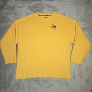 Gear For Sports Pullover Sweater Mens Large Yellow B-2 Whiteman Fleece Crewneck